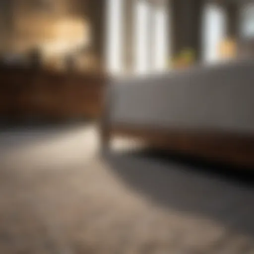 Square furniture sliders on luxurious carpet