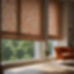 Luxurious 34 x 58 blinds with intricate floral patterns