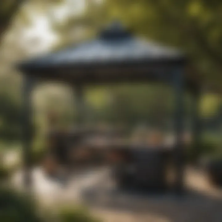 Luxurious Metal BBQ Gazebo Setting