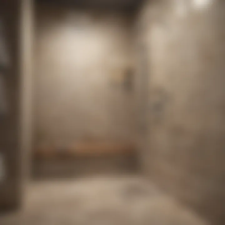 Luxurious Moen shower seat enhancing bathroom ambiance
