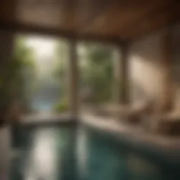 Luxurious spa setting with HTH chlorinating sanitizer