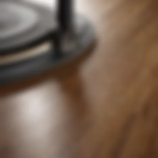Close-up view of luxury vinyl plank flooring installation tools