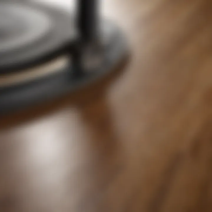 Close-up view of luxury vinyl plank flooring installation tools