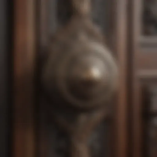 Exquisite antique main door knob with intricate patterns