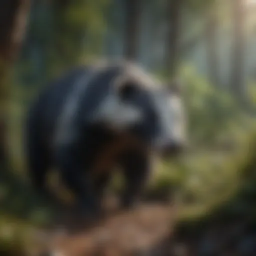 Majestic badger in its natural habitat