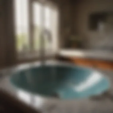 Modern Enigma Artistic representation of a modern Mansfield sink vanishing into the earth