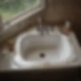 Illustration of a Victorian-era Mansfield sink disappearing underground