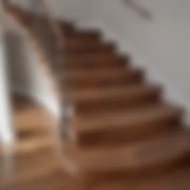 Sleek hardwood stair treads