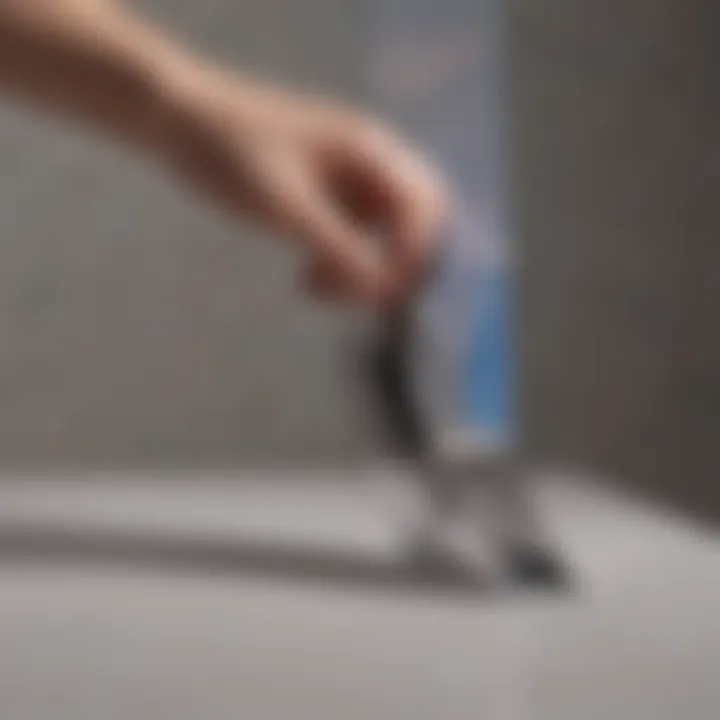 Painter using tape and plastic for clean edges