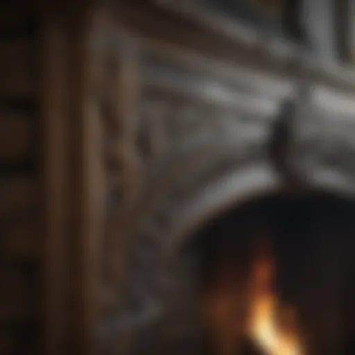 Elegant paintbrush strokes on fireplace