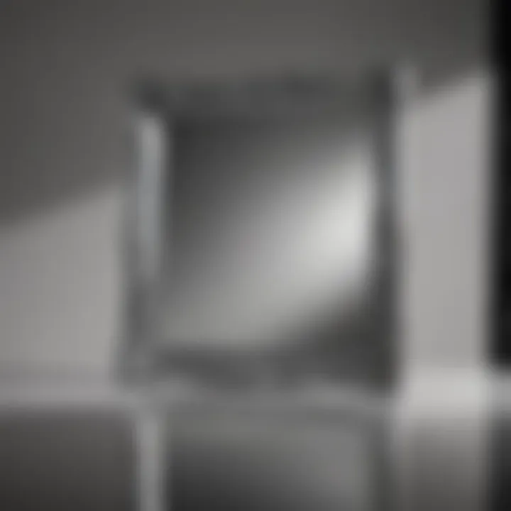 Reflective aluminum surface showcasing a mirror-like shine