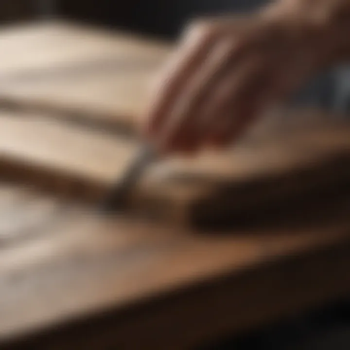 Perfect Cuts with Rip Cut Guide Wood plank being cut with rip cut guide