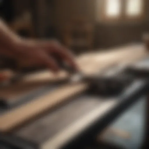 Precision Woodworking with Rip Cut Guide Woodworker using rip cut guide on table saw