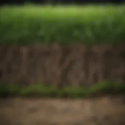 Lush grass roots illustration