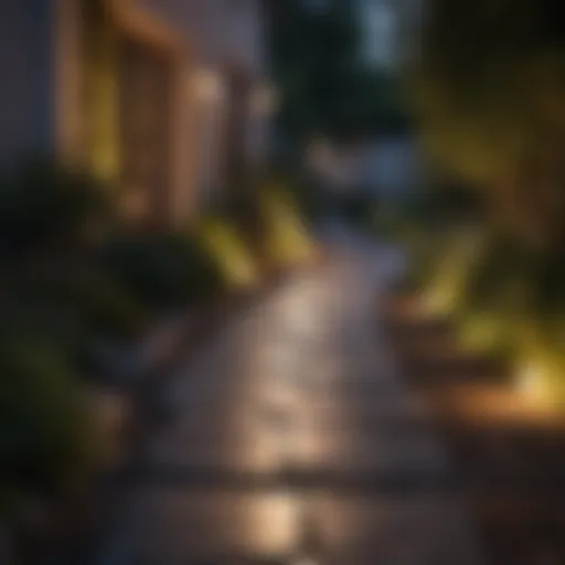 Enchanting Nighttime Path Lighting Illuminated Pathway in Garden at Night