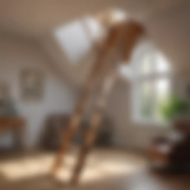 Attic ladder showcasing spacious design