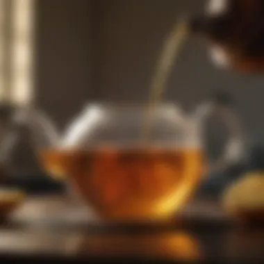 Pouring Tea from Glass Kettle