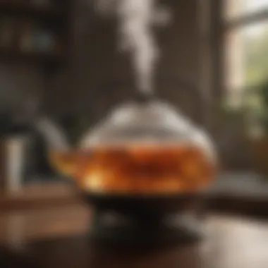 Steam Rising from Glass Tea Kettle