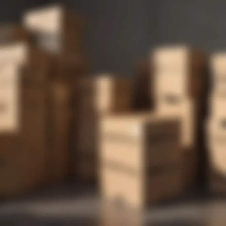 Various materials used for medium size moving boxes displayed side by side