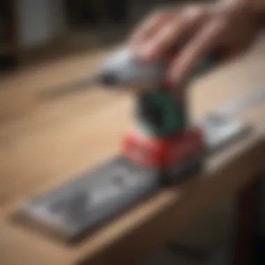 A compatible tool for Metabo 15 gauge finish nails, highlighting the seamless integration in woodworking tasks.