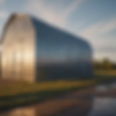 Metal barn with a reflective heat-resistant paint