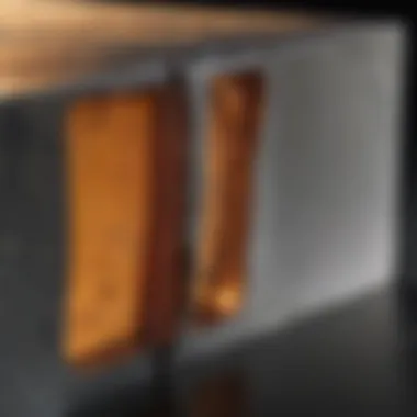 A close-up of a cross-section showing the bond strength of metal epoxy