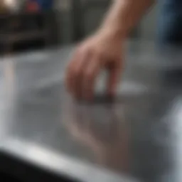 Metal surface being prepared for priming