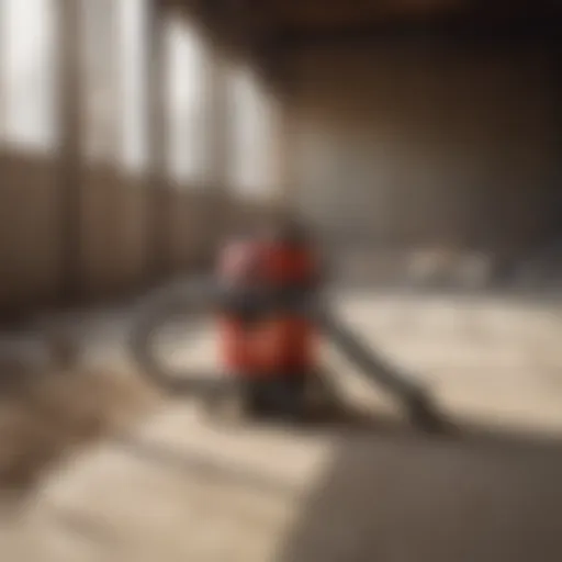 Milwaukee dust vacuum in action at a construction site