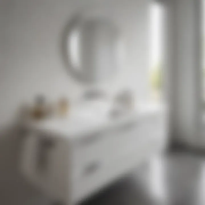 Minimalist white vanity top with integrated sink