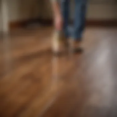 Minwax Oil-Based Polyurethane application on wooden floor