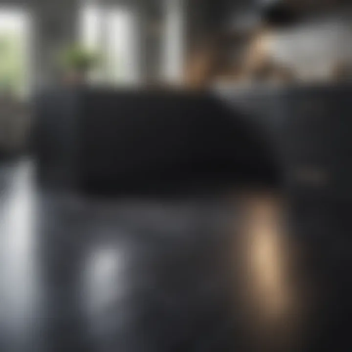 Modern Black Wood Peel and Stick Flooring in Contemporary Kitchen
