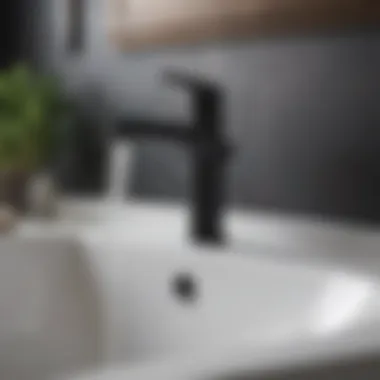 Modern 4-Inch Matte Black Bathroom Faucet Detail