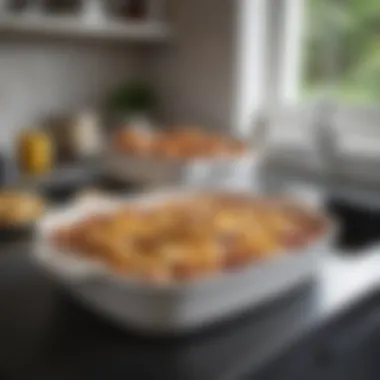 Practical Corningware casserole dish with lid being used in a modern kitchen