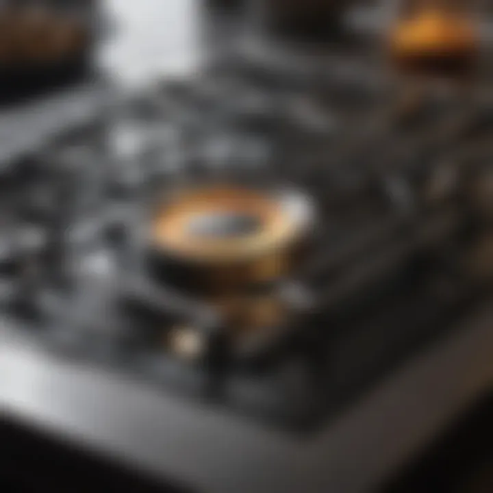 Modern stainless steel gas stove burner cover on round stove