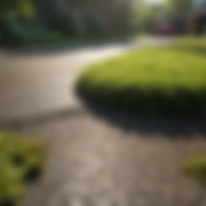 Before and after comparison of driveway moss removal