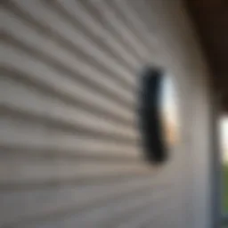 Illustration of vinyl siding with marked mounting points