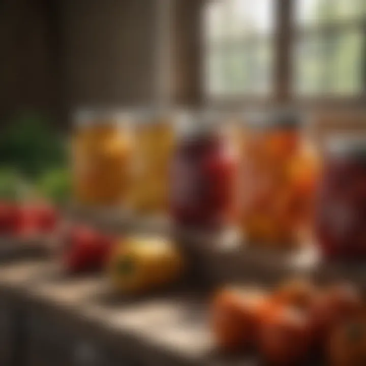 Artisanal Canning Jars with Fresh Produce Artisanal Canning Jars with Fresh Produce