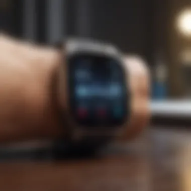 Smartwatch for the Modern Dad A stylish smartwatch displaying fitness metrics, symbolizing health and technology.