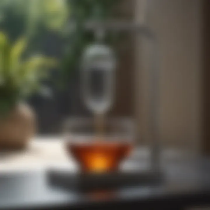 Modern glass bird waterer with stainless steel accents