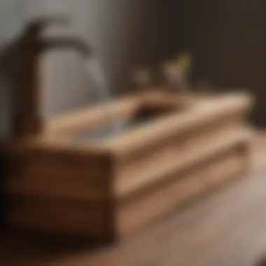Rustic wooden bird waterer with natural finish
