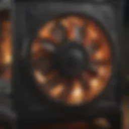 Illustration of woodburner fan components