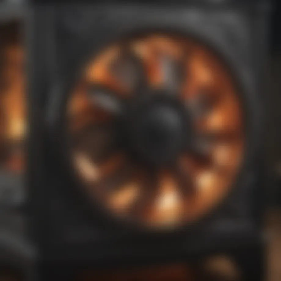 Illustration of woodburner fan components