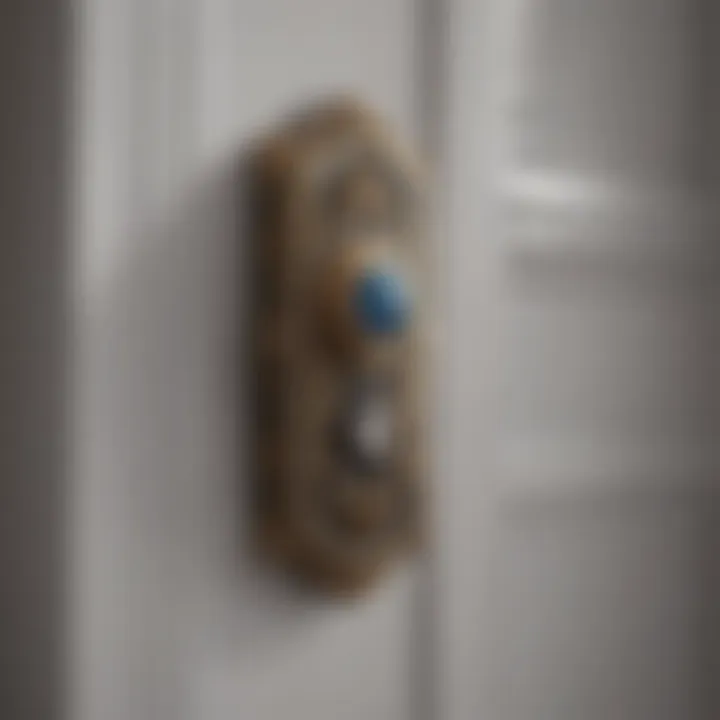 Elegant outdoor doorbell button with decorative design enhancing home exterior