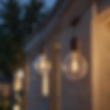 Elegant Outdoor Lighting Display Outdoor lights hanging on wire