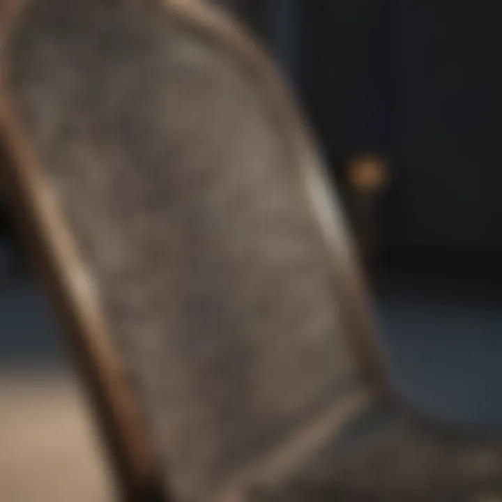 Close-up of intricate metal mesh pattern on a chair