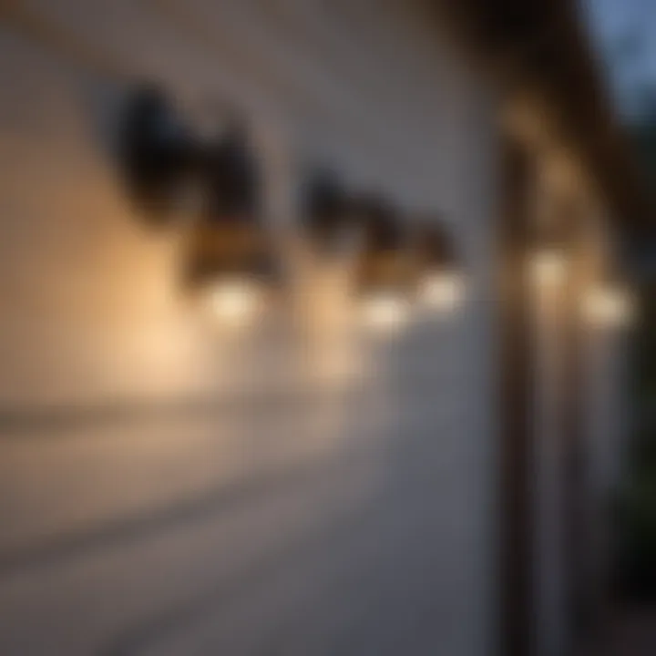 Outdoor space with multiple bug-repelling porch lights