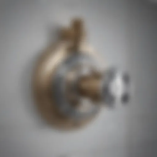 Detailed view of Peerless shower valve components