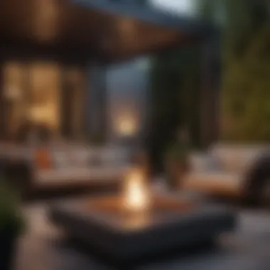 Modern patio design featuring Petra gas fire pit