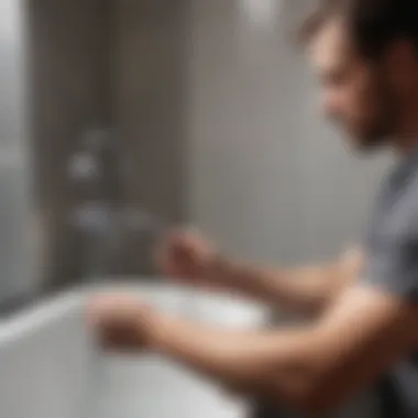 Expert Installation Techniques Plumber installing a 2-handle shower tub faucet