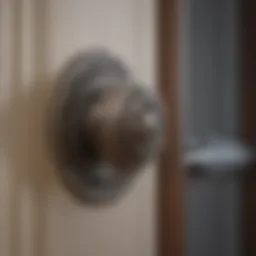 Detailed view of pocket door roller hardware showcasing intricate design elements.